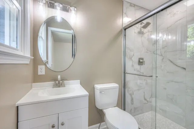 a bathroom with a shower