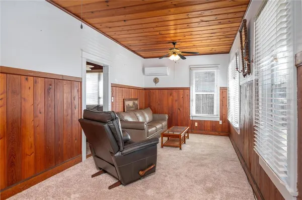 a living room with furniture