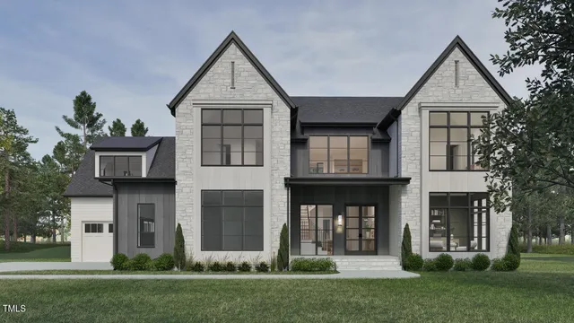 front view of a house with a yard