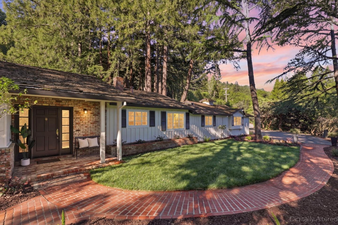 425 Summit Spring Road Woodside, CA 94062 - Photo 28 of 42 a view of a house with a yard
