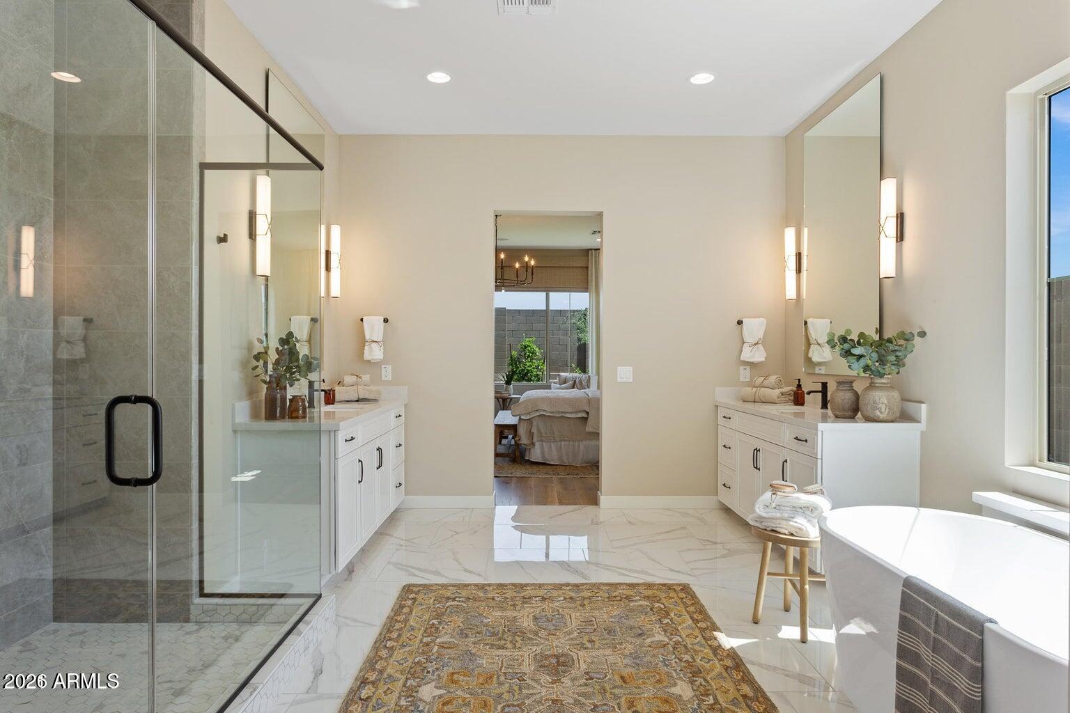 4412 East Roy Rogers Road Cave Creek, AZ 85331 - Photo 21 of 40 a en suite bathroom with a shower and mirror
