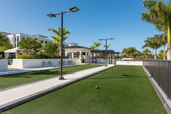 a outdoor space with furniture