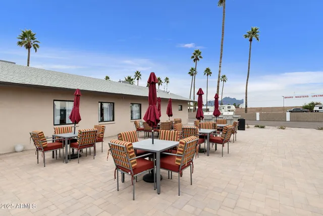 a roof deck with couch