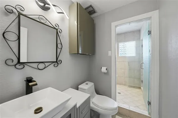 a bathroom with a shower
