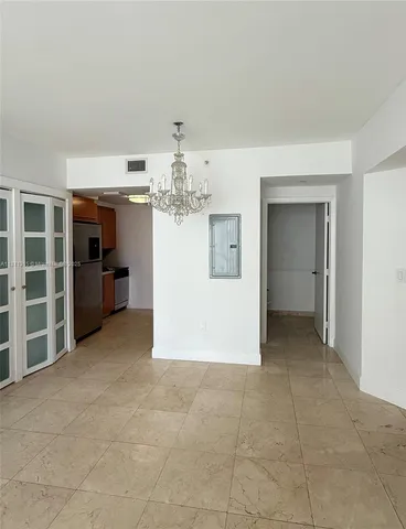 a view of a livingroom with a chandelier