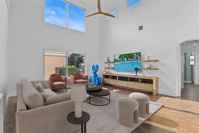 a bathroom with double sink and a mirror