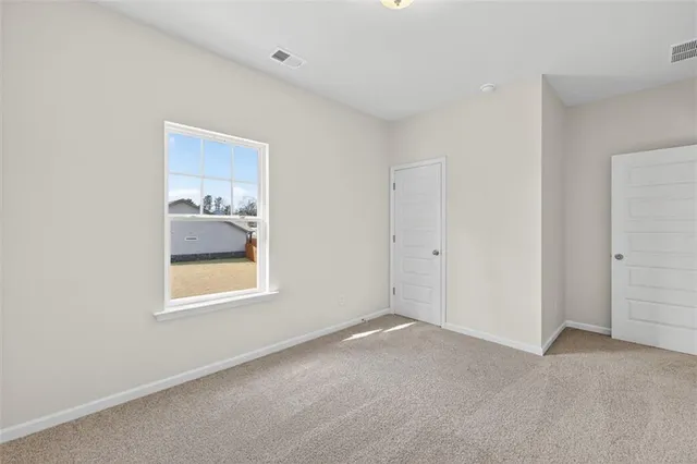 an empty room with a window