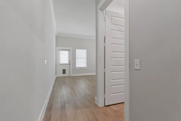a view of small space with racks on the wall