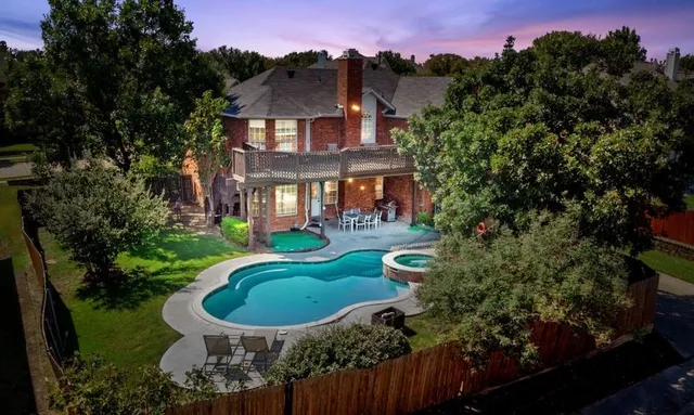 an aerial view of a house