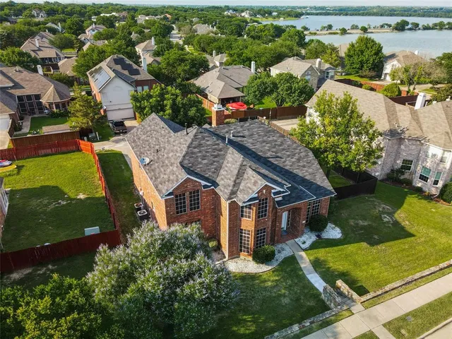 an aerial view of a house