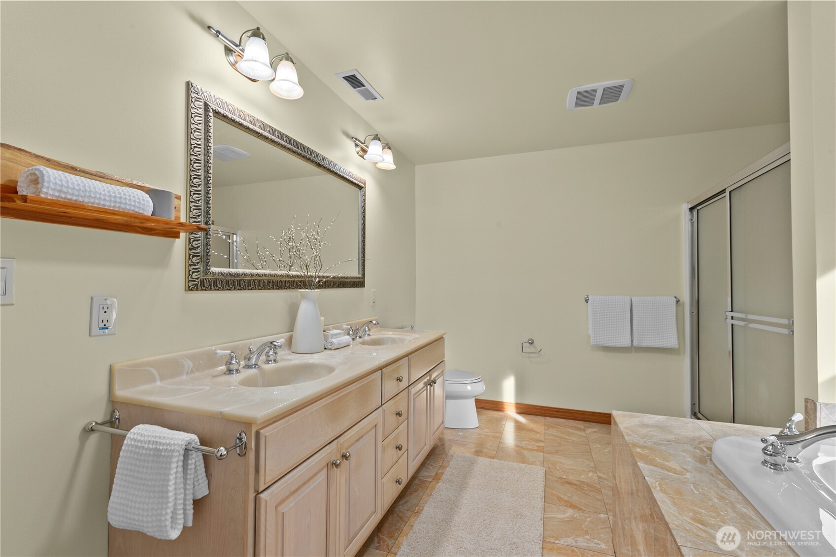 14808 84th Avenue Northeast Kenmore, WA 98028 - Photo 21 of 40 a bathroom with a double vanity sink mirror and