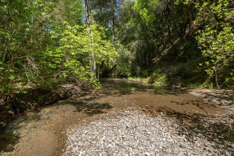 a backyard of a house with lots of green space