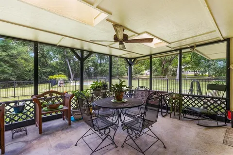 a outdoor space with furniture