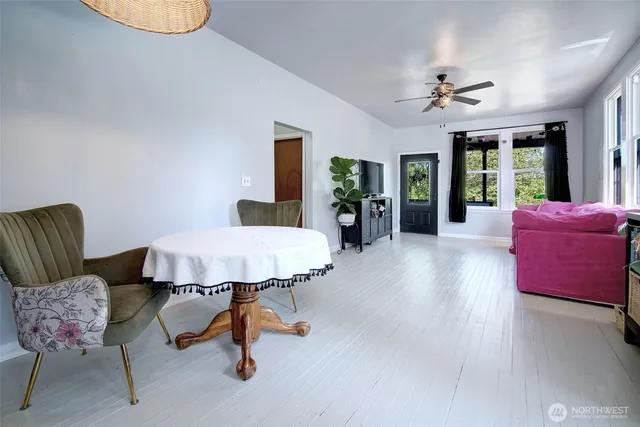 a living room with furniture and a couch