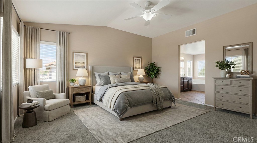31207 Bell Mountain Road Menifee, CA 92584 - Photo 29 of 60 Spacious Primary Bedroom With Vaulted Ceilings And Natural Light - Digitally Staged