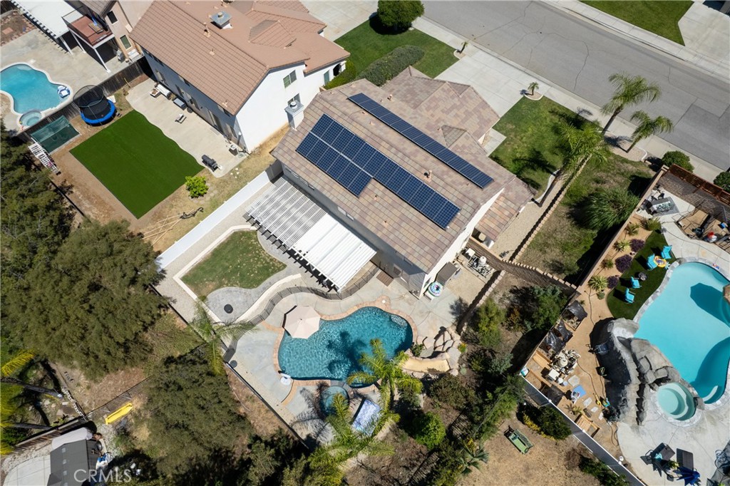 31207 Bell Mountain Road Menifee, CA 92584 - Photo 57 of 60 Elevated Aerial View Showcasing Backyard Layout And Pool Design