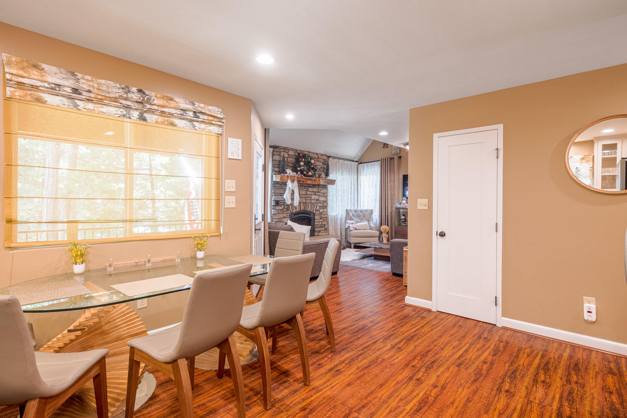 11809 Pine Drive Wofford Heights, CA 93285 - Photo 16 of 33 a view of a dining room with furniture and wooden floor