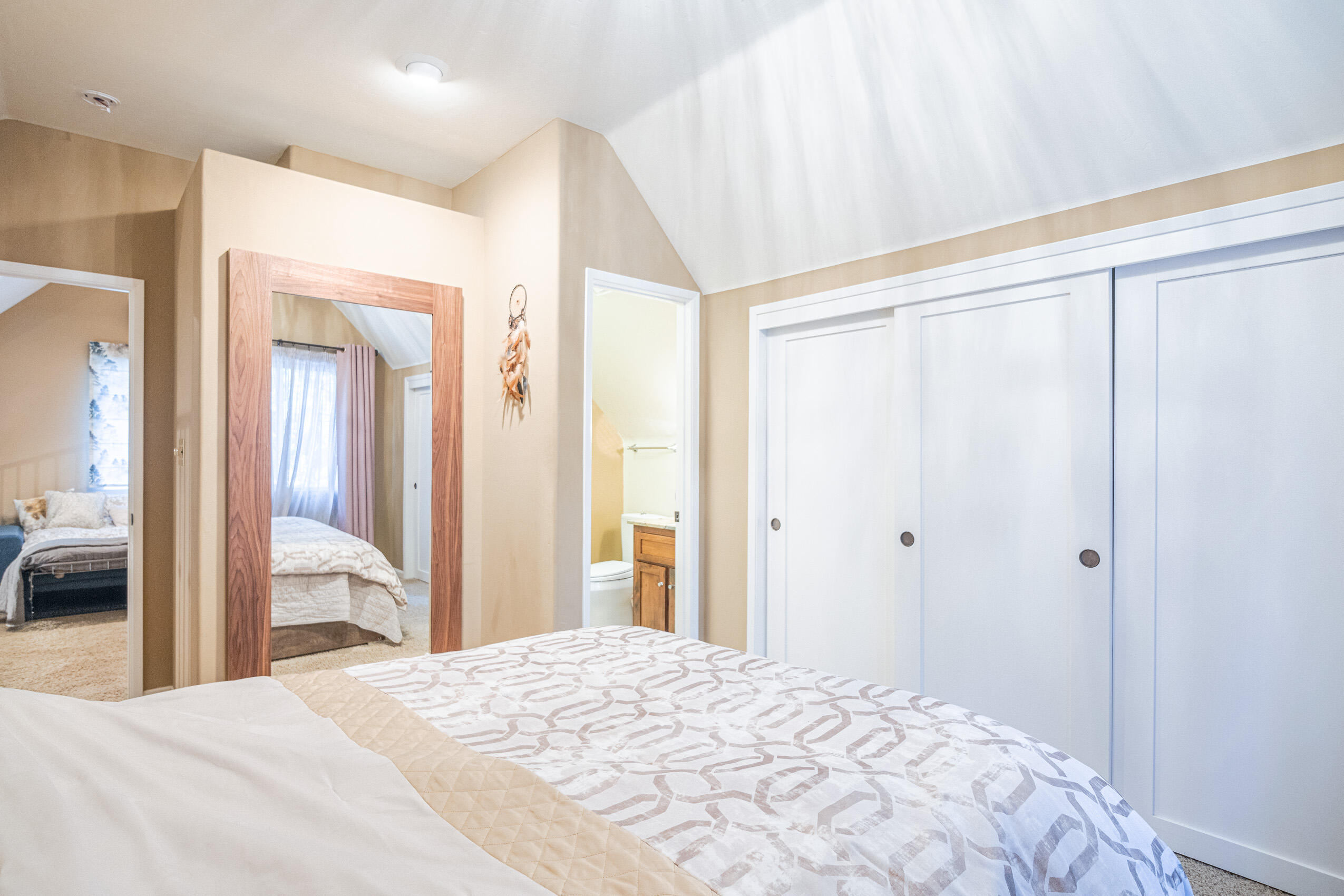 11809 Pine Drive Wofford Heights, CA 93285 - Photo 20 of 33 a bedroom with a bed and a mirror