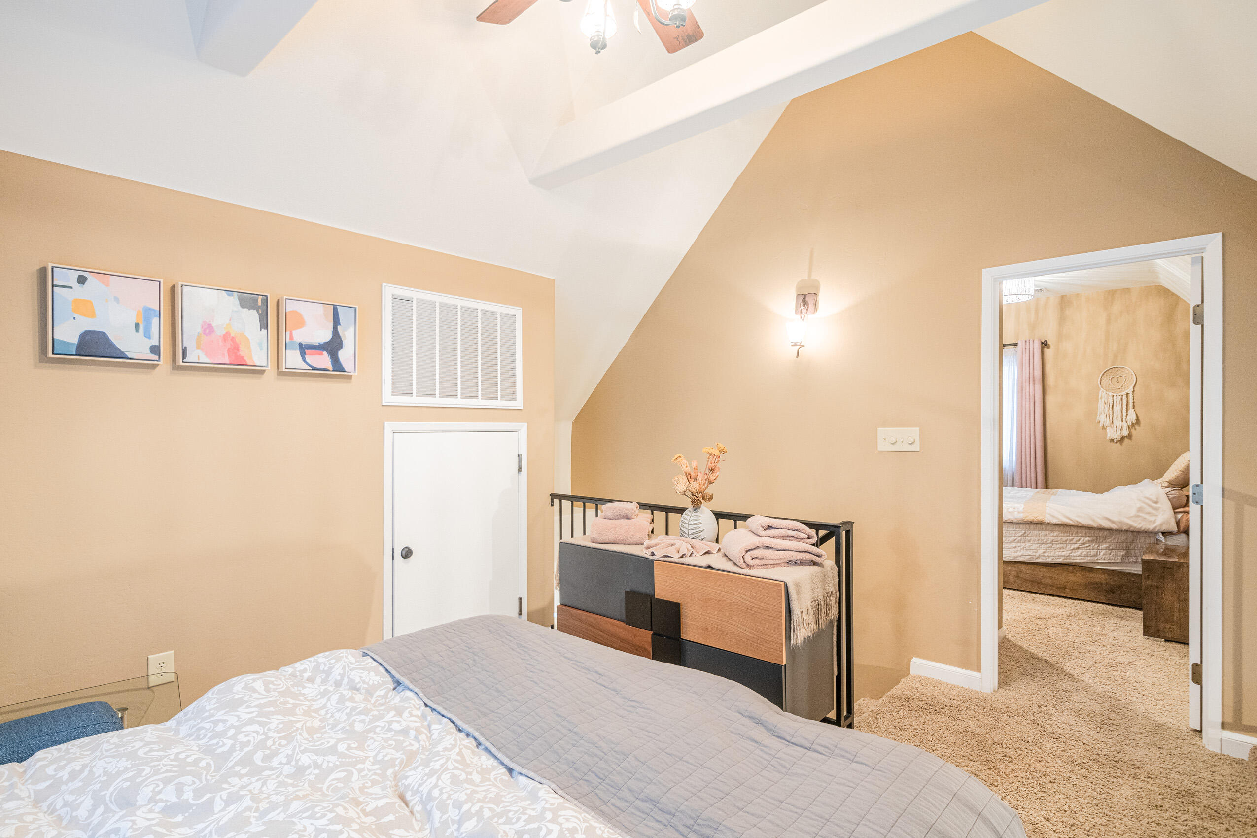 11809 Pine Drive Wofford Heights, CA 93285 - Photo 22 of 33 a bedroom with a bed and a view of en suite bathroom
