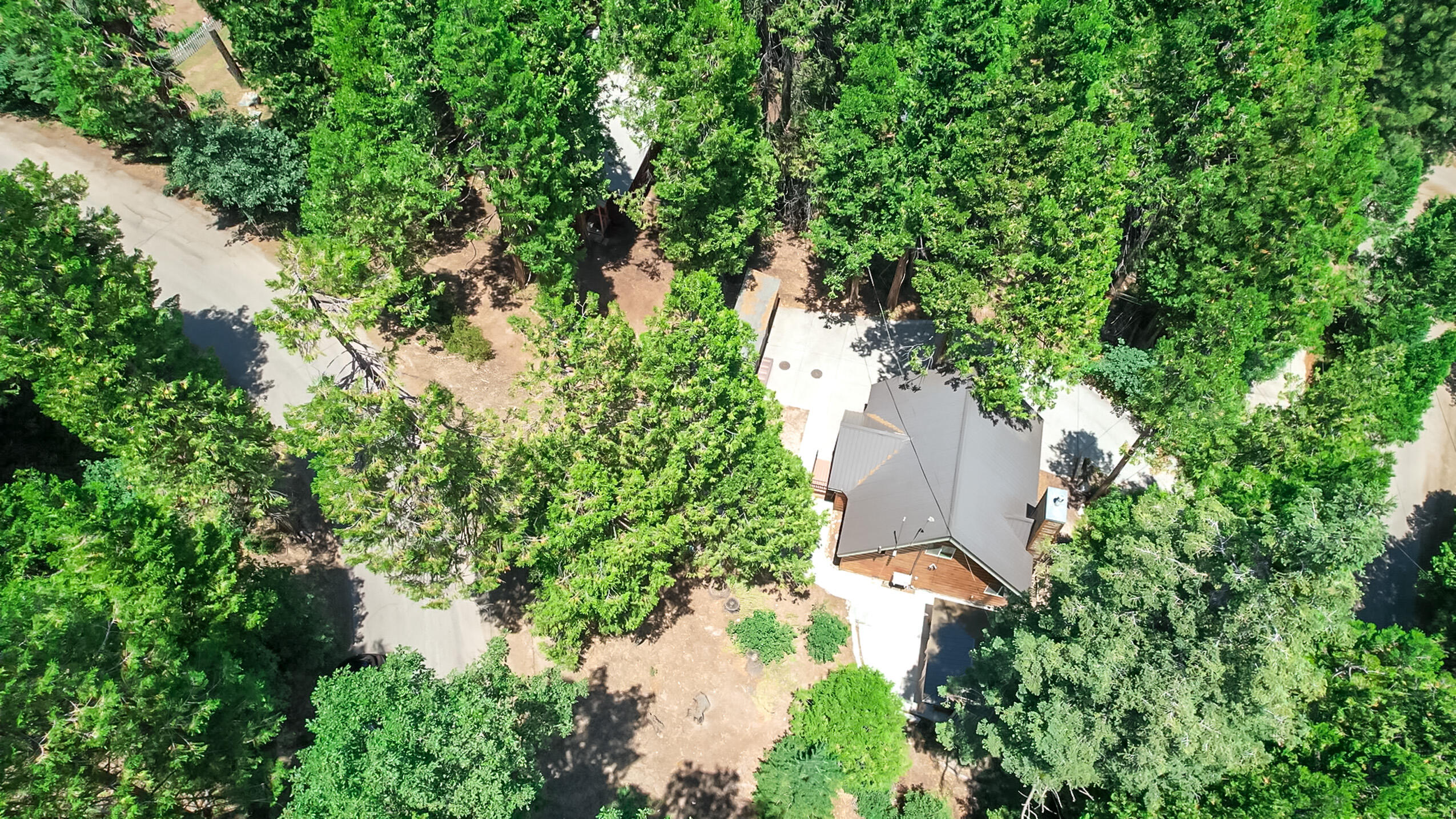 11809 Pine Drive Wofford Heights, CA 93285 - Photo 5 of 33 an aerial view of residential house with outdoor space and trees all around