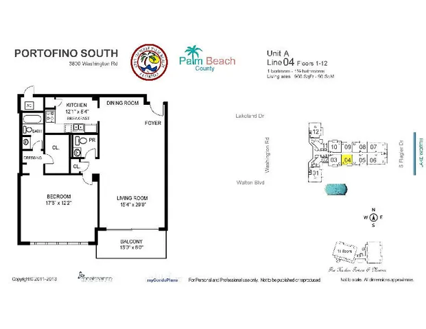 $499,000 | 3800 Washington Road, Unit 904, West Palm Beach, FL 33405