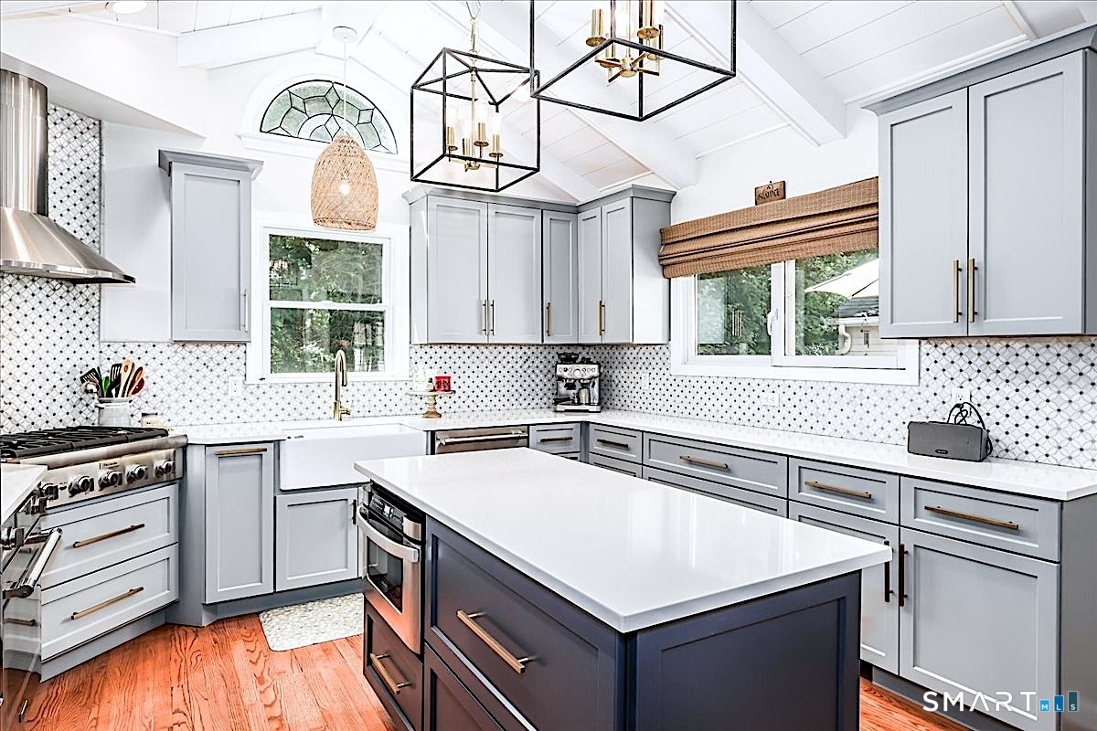 6 Elizabeth Street Newtown, CT 06470 - Photo 8 of 40 Updated Kitchen with Vaulted Ceiling