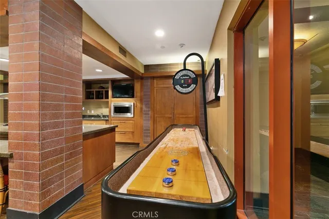a view of a door open kitchen
