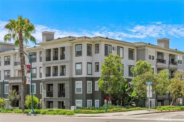 a front view of a multi story building