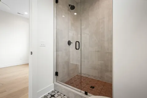 a bathroom with a shower