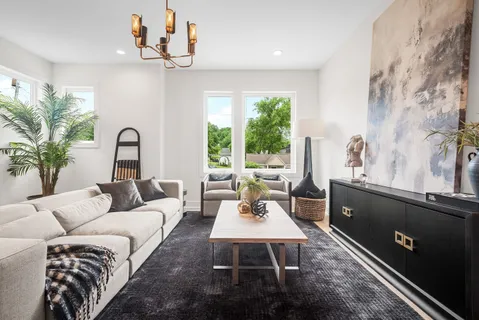 a living room with furniture