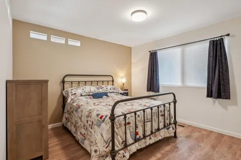 an empty room with sliding door