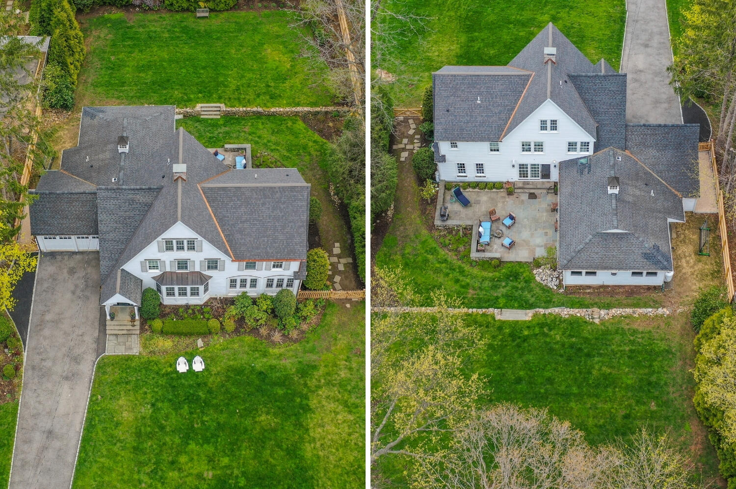 9 Beach Drive Darien, CT 06820 - Photo 4 of 39 aerial view of a house with a big yard and large trees