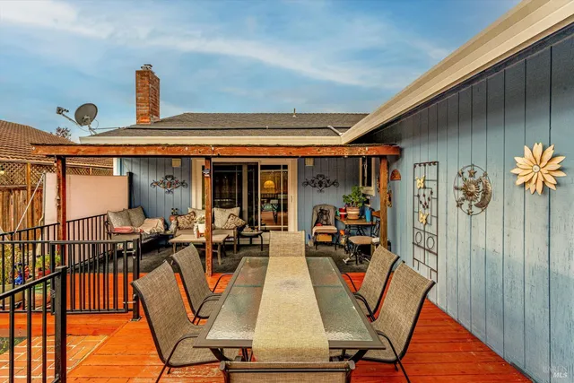 a view of outdoor space with seating area
