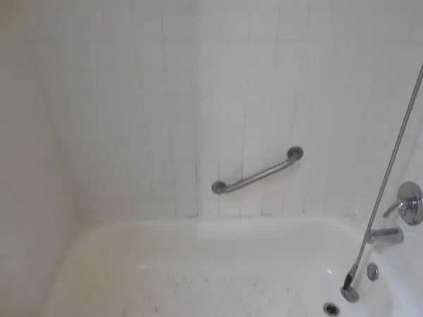 a close up of a bathtub