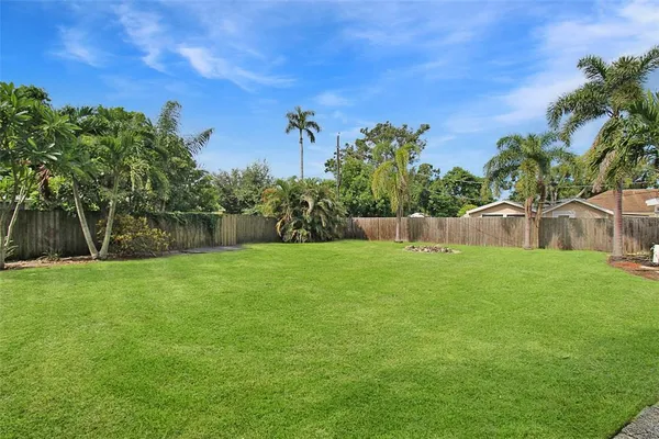 a view of a backyard