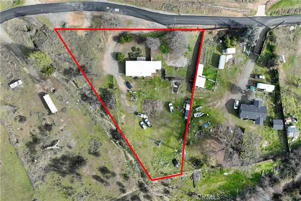 an aerial view of a house