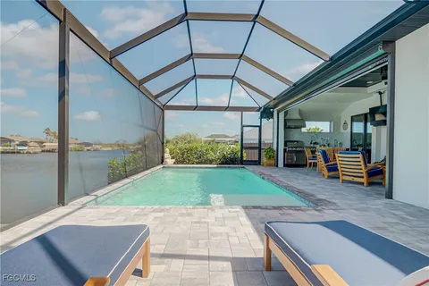 a living room with yard