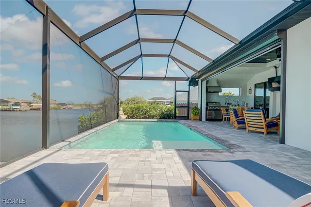 a living room with yard