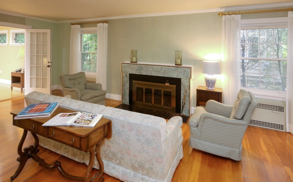 30 Rutledge Road Belmont, MA 02478 - Photo 6 of 30 a living room with furniture and a fireplace