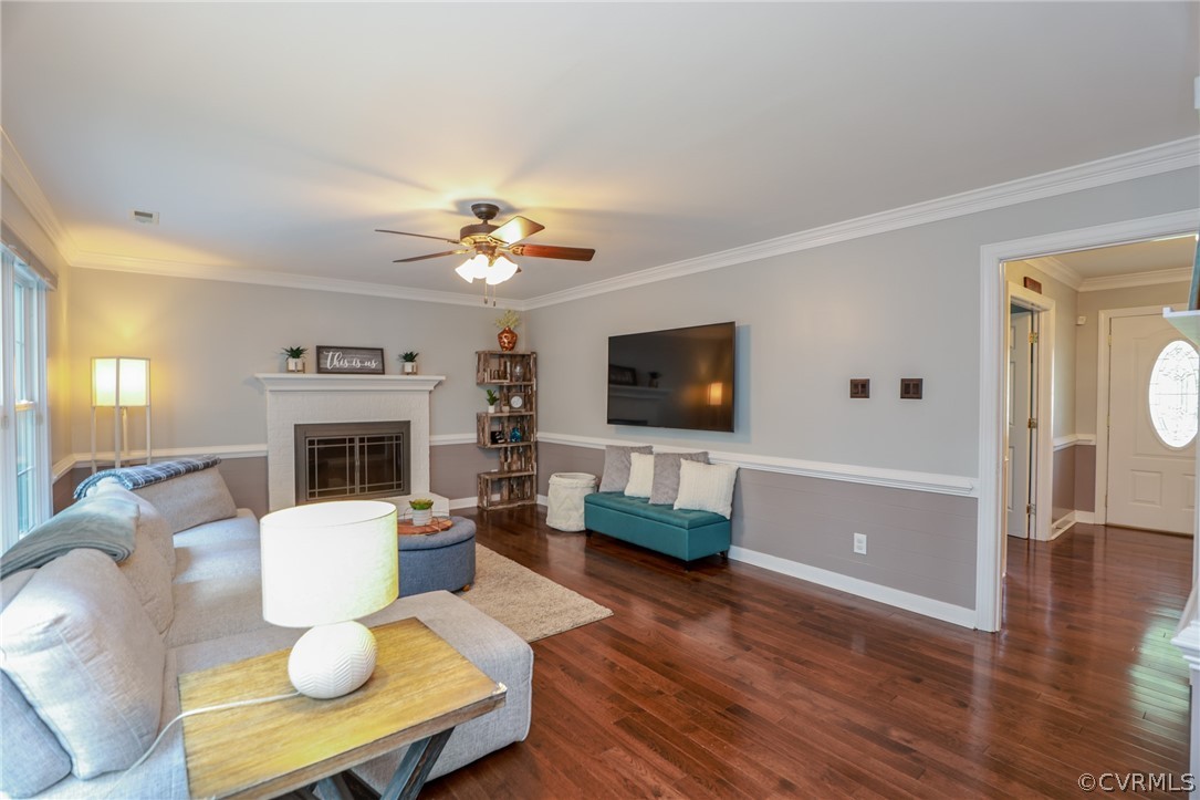 5219 Rock Harbour Road Midlothian, VA 23112 - Photo 15 of 50 a living room with furniture fireplace and flat screen tv