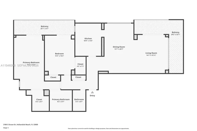 $4,100 | 3180 South Ocean Drive, Unit 1508, Hallandale Beach, FL 33009