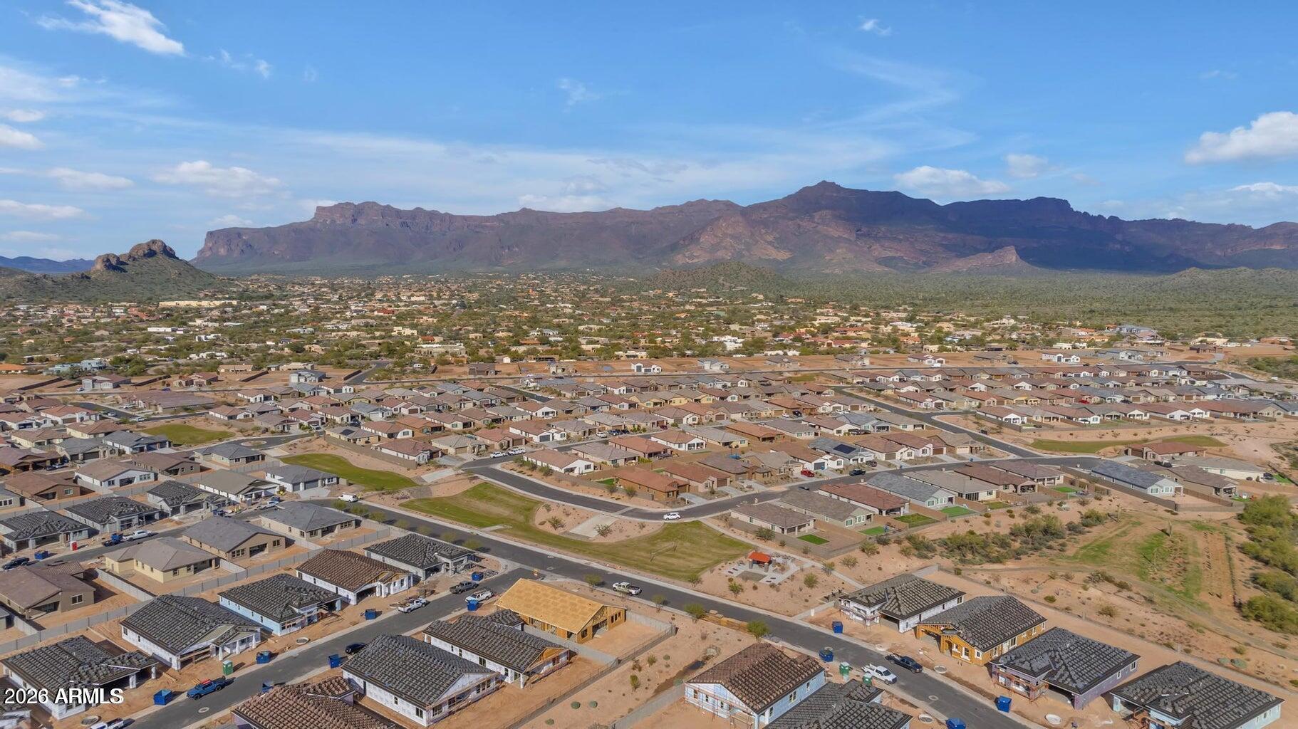 12330 East Soloman Road Gold Canyon, AZ 85118 - Photo 54 of 69 an aerial view of residential house and mountain view