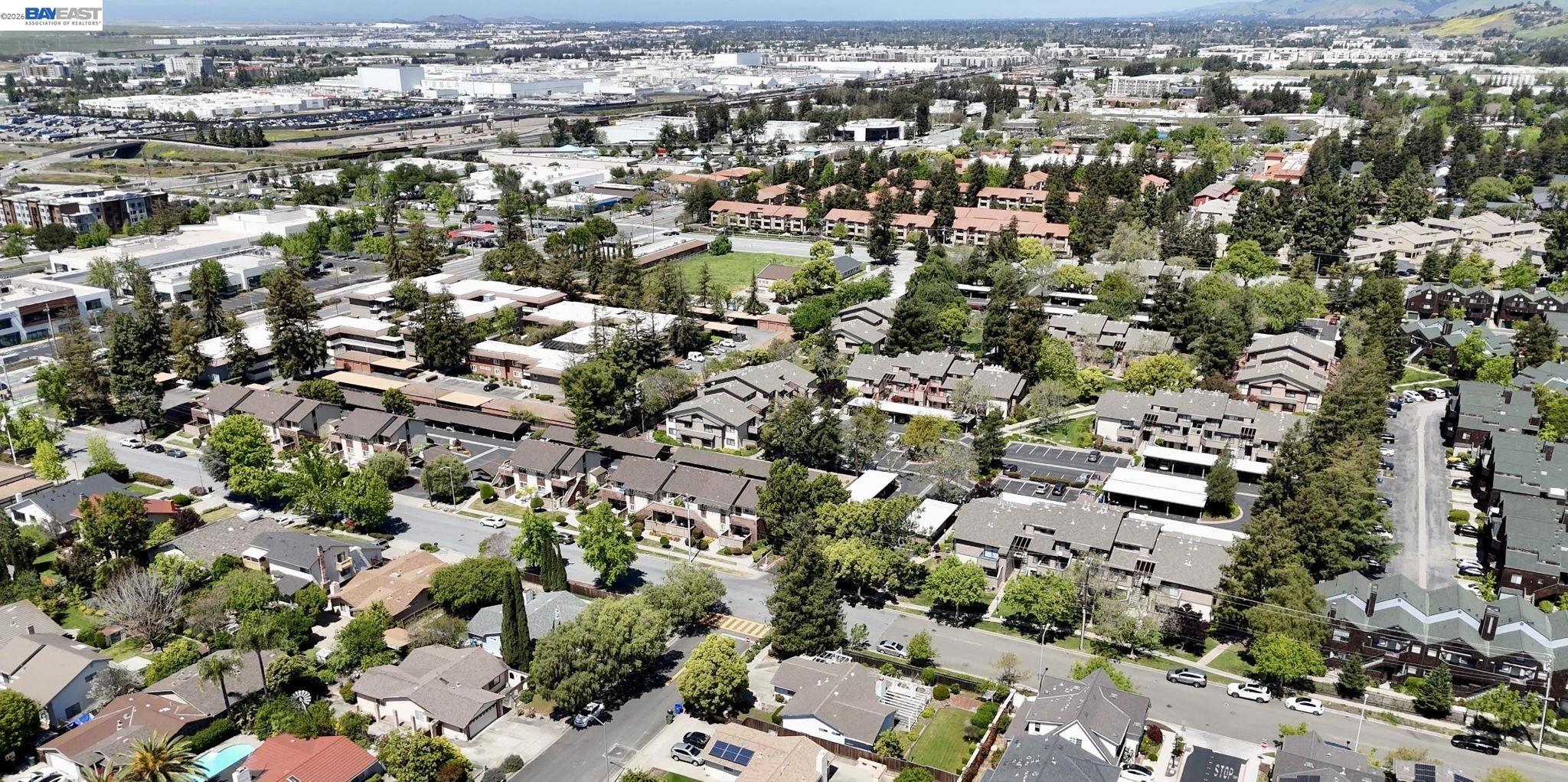 304 Hackamore Lane Fremont, CA 94539 - Photo 33 of 45 an aerial view of a city with lots of residential buildings