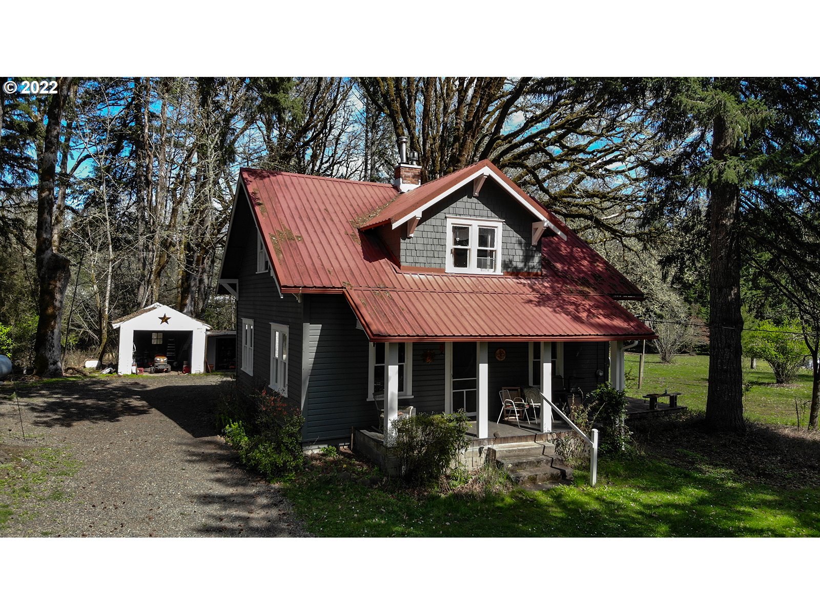 a house view with a garden space