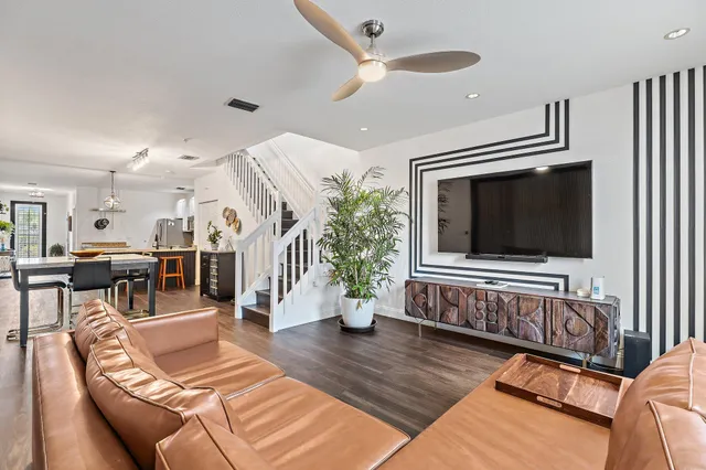 a living room with furniture