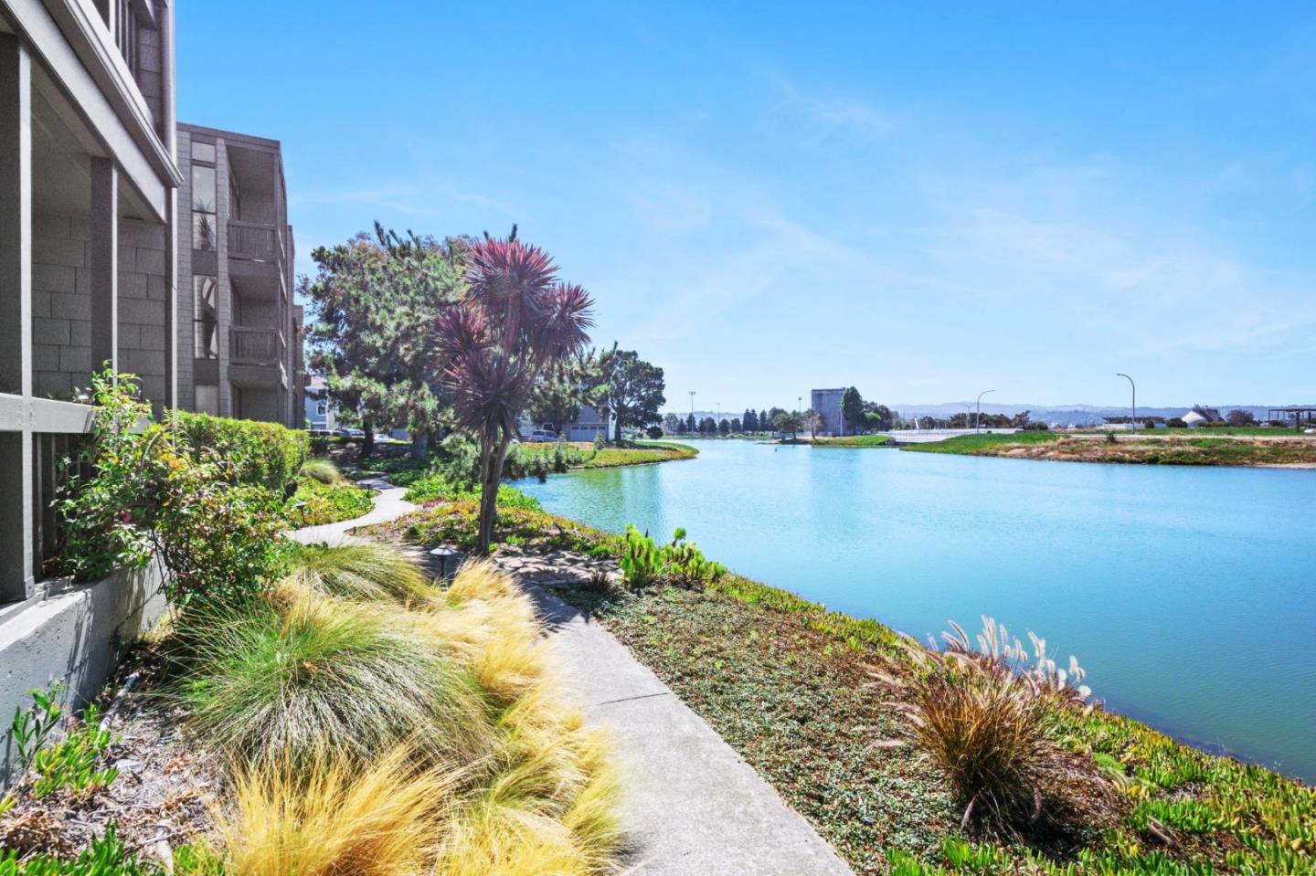 425 Anchor Road, Unit 317 San Mateo, CA 94404 - Photo 4 of 53 a view of a lake with a house in the background