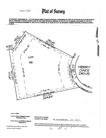$149,900 | Lot 86 Merry Oaks Drive, Sycamore, IL 60178