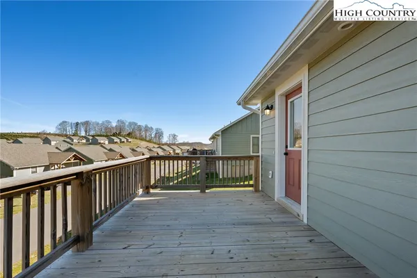 a view of balcony deck and city view