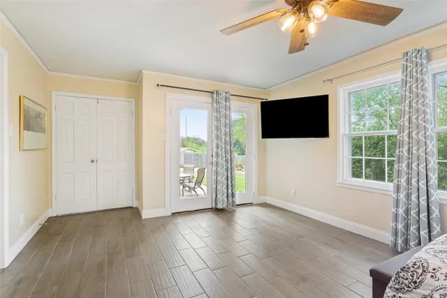 a view of livingroom with hardwood floor and window