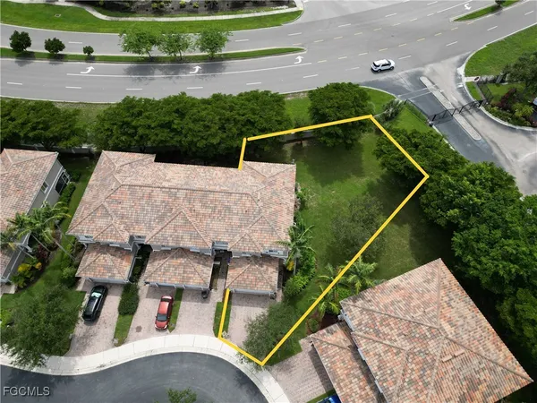 an aerial view of a house